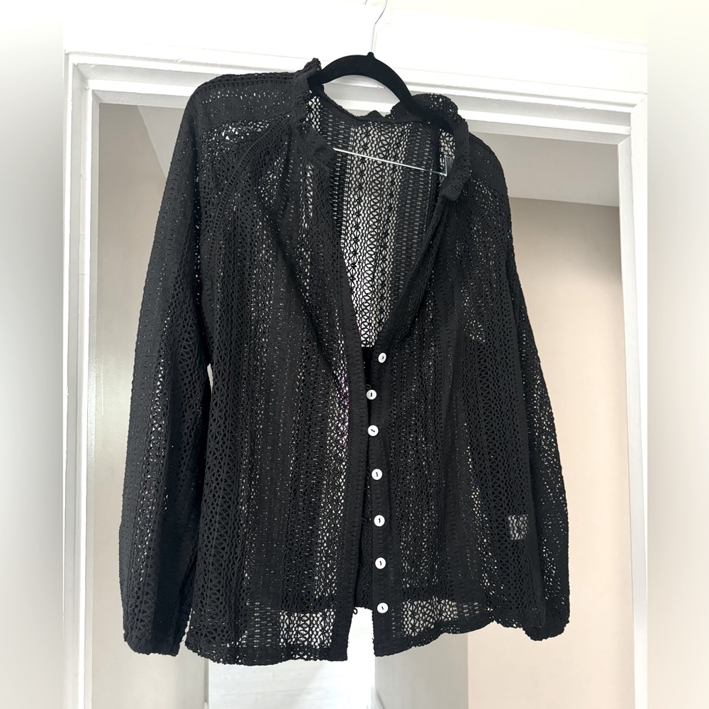 Black blouse (crocheted/lace)